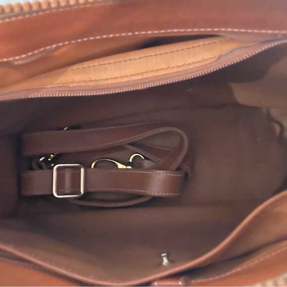 Dooney & Bourke Navy Blue and Brown Leather Hand Bag - Picture 13 of 13